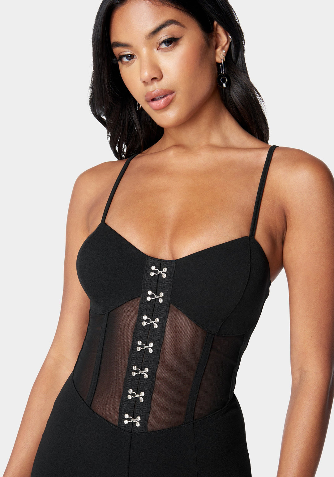 Corset Waist Slim Leg Jumpsuit_107427_Black_4