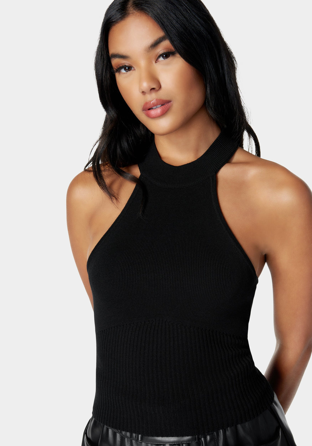 Mock Neck Halter Sweater_107490_Black_4