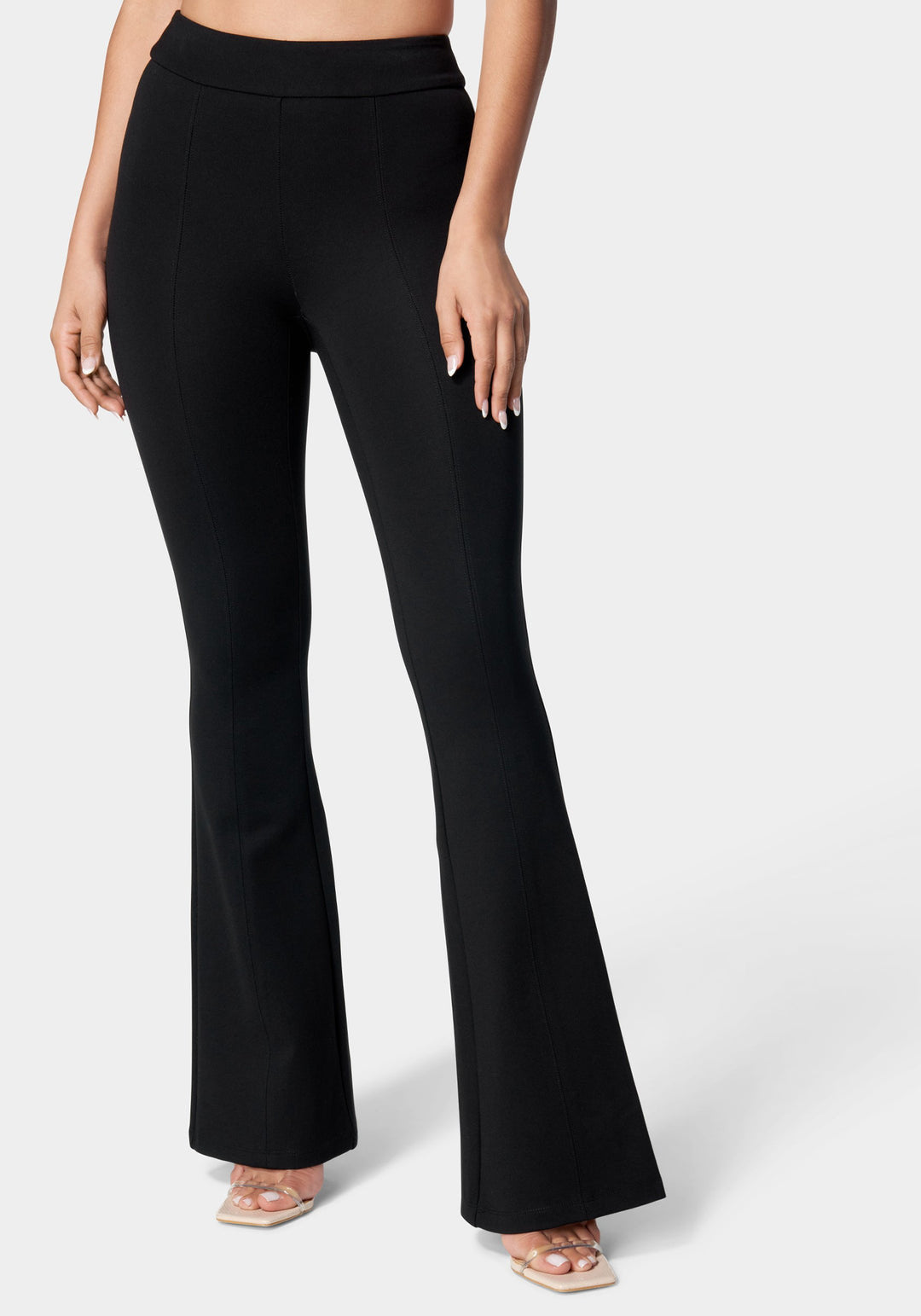 Flared Pull On Knit Pant_107493_Black_2