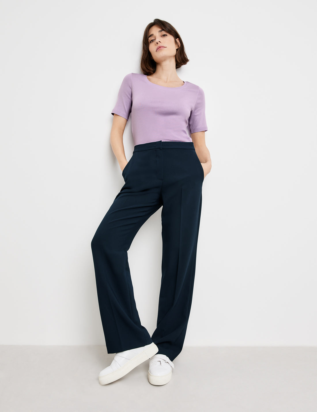 Classic Trousers With Pressed Pleats