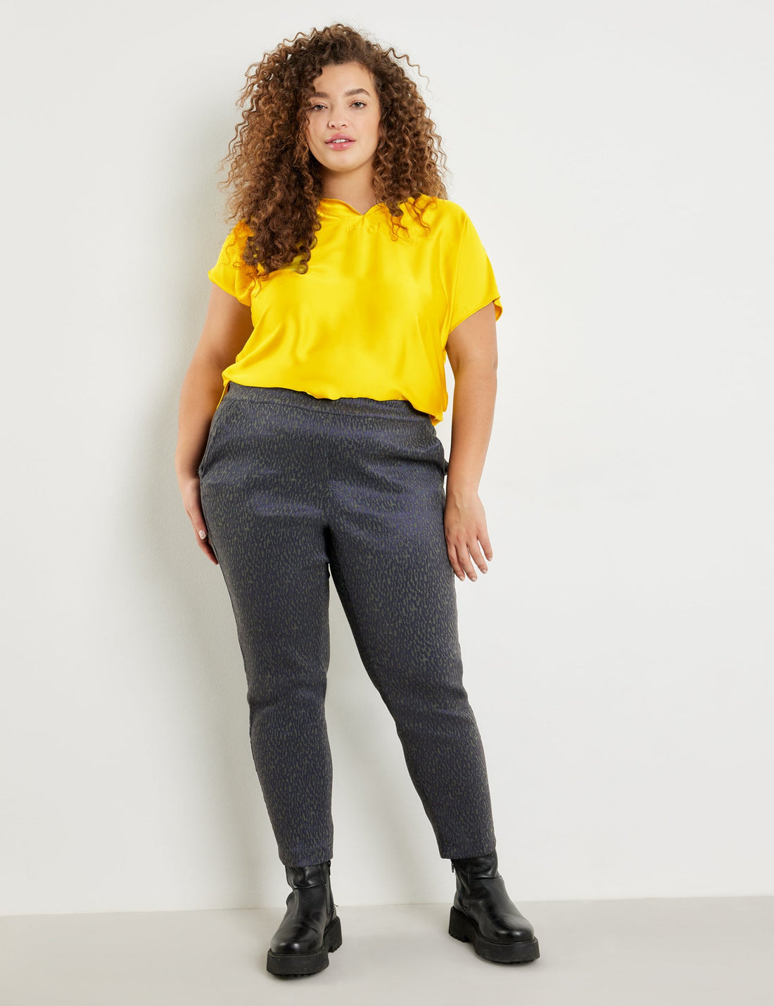 Green 7/8 Trousers With Jacquard Pattern Greta Samoon