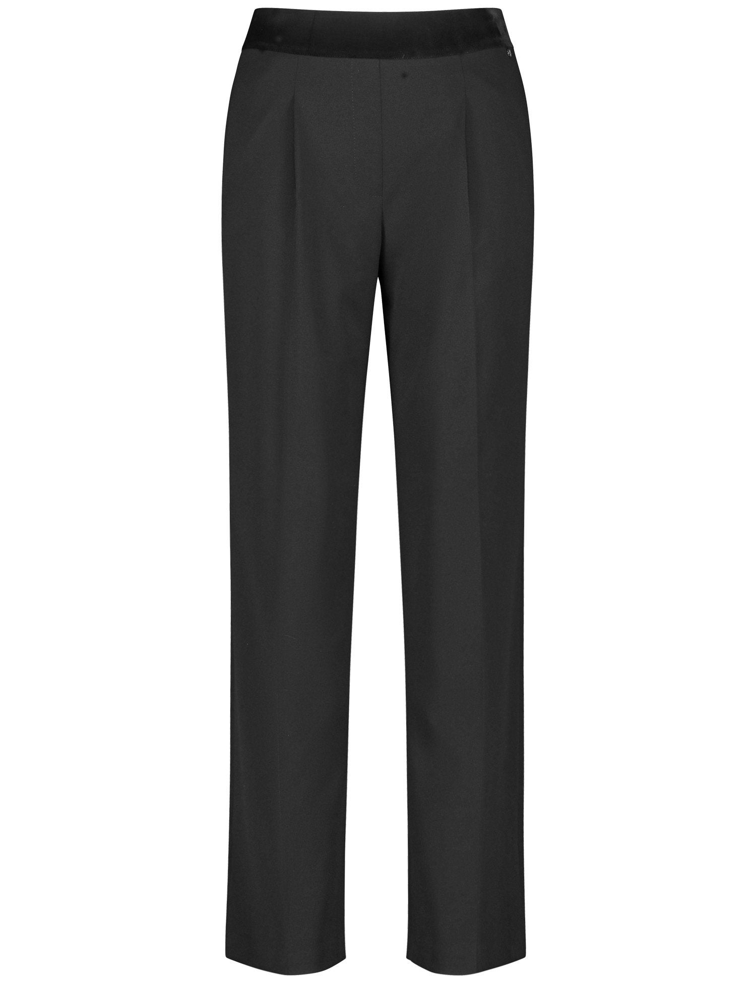 Elegant Pull-On Trousers With A Velvet Waistband_122082-66204_11000_02