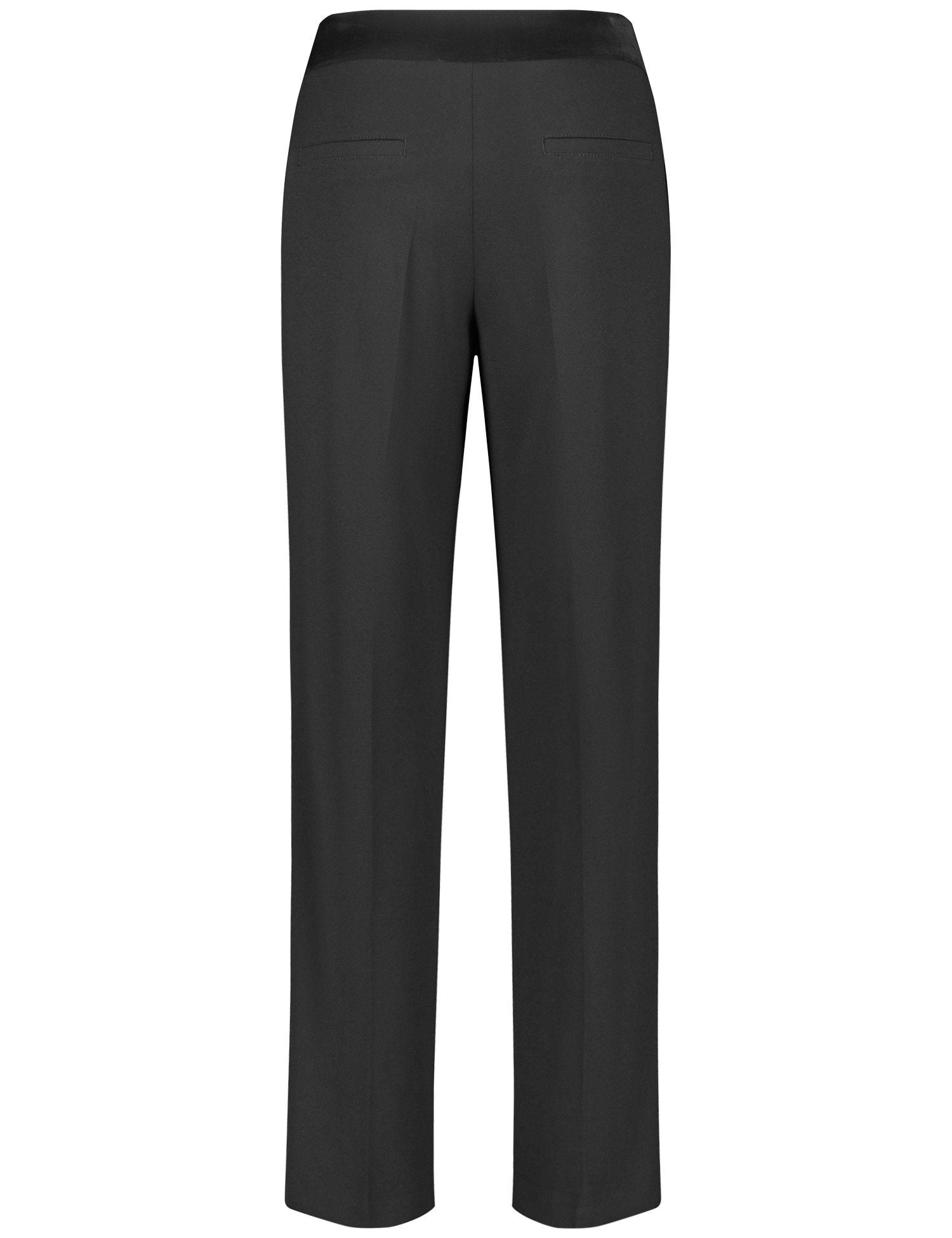 Elegant Pull-On Trousers With A Velvet Waistband_122082-66204_11000_03