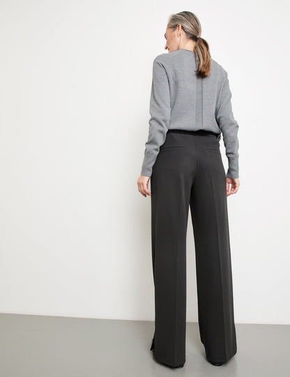 Elegant Pull-On Trousers With A Velvet Waistband_122082-66204_11000_06