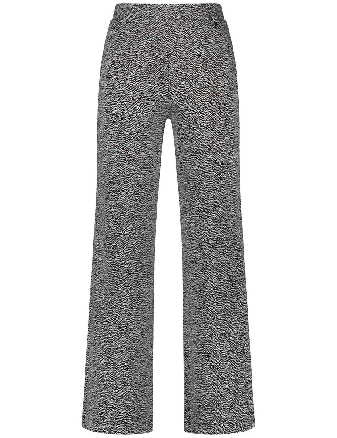 Pull-On Trousers With A Wide Leg And A Fine Houndstooth Pattern_122085-66281_1090_02
