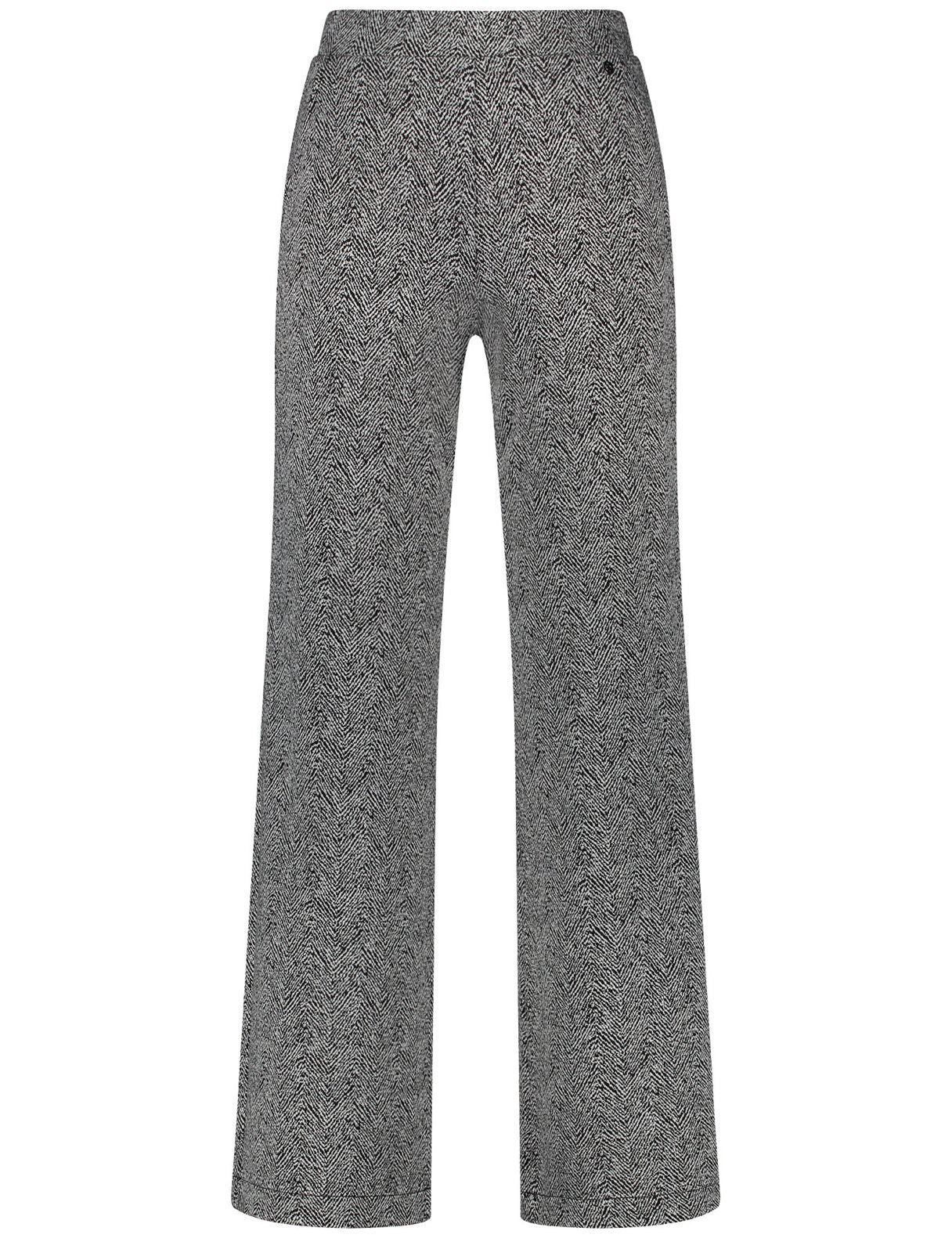 Pull-On Trousers With A Wide Leg And A Fine Houndstooth Pattern_122085-66281_1090_02