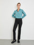 Flared Stretch Trousers In A Slim Fit With An Elasticated Waistband And Added Lurex_122100-67802_11000_01
