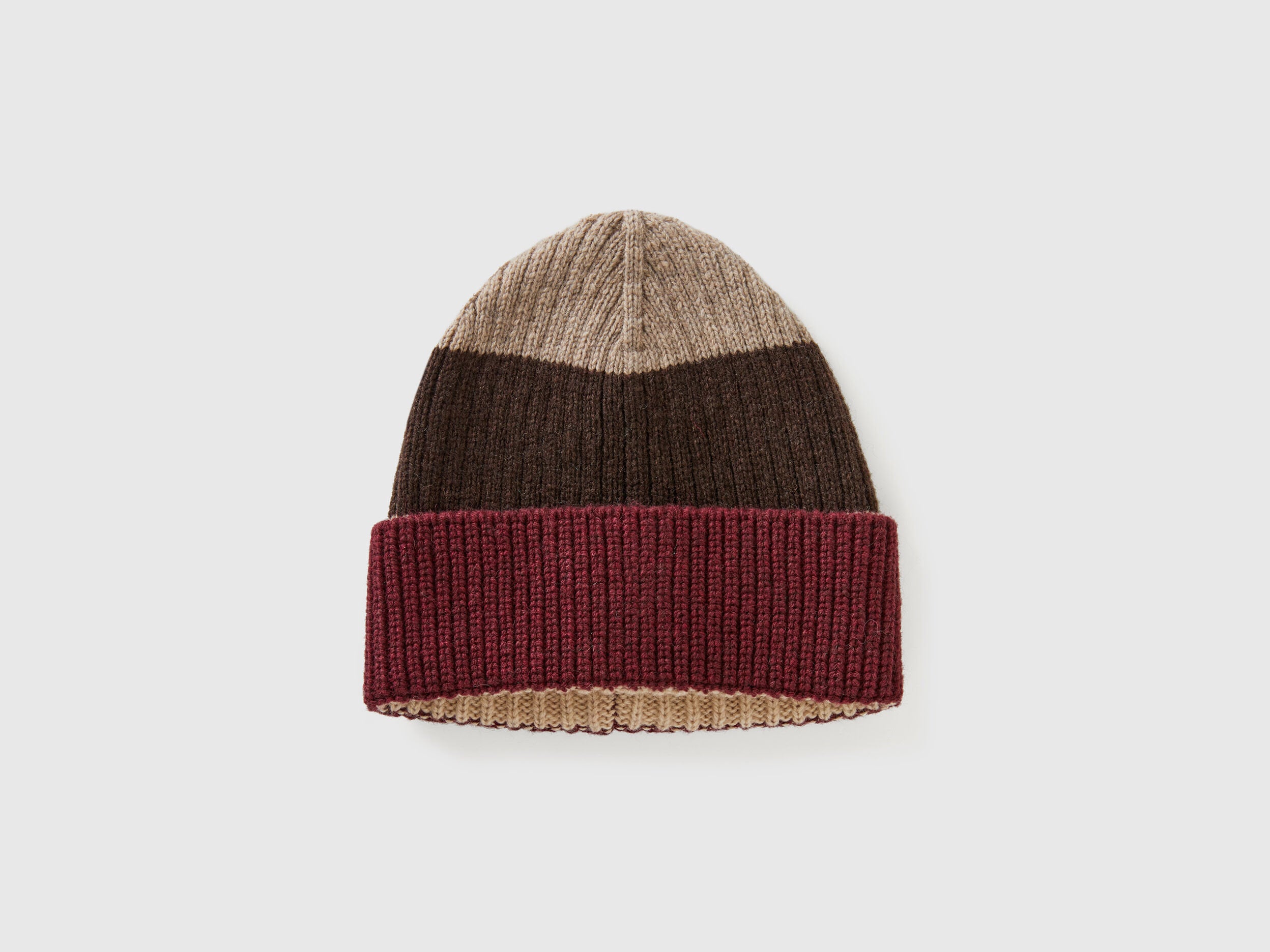 Striped Cap In Pure Shetland Wool_123MKA00F_511_01