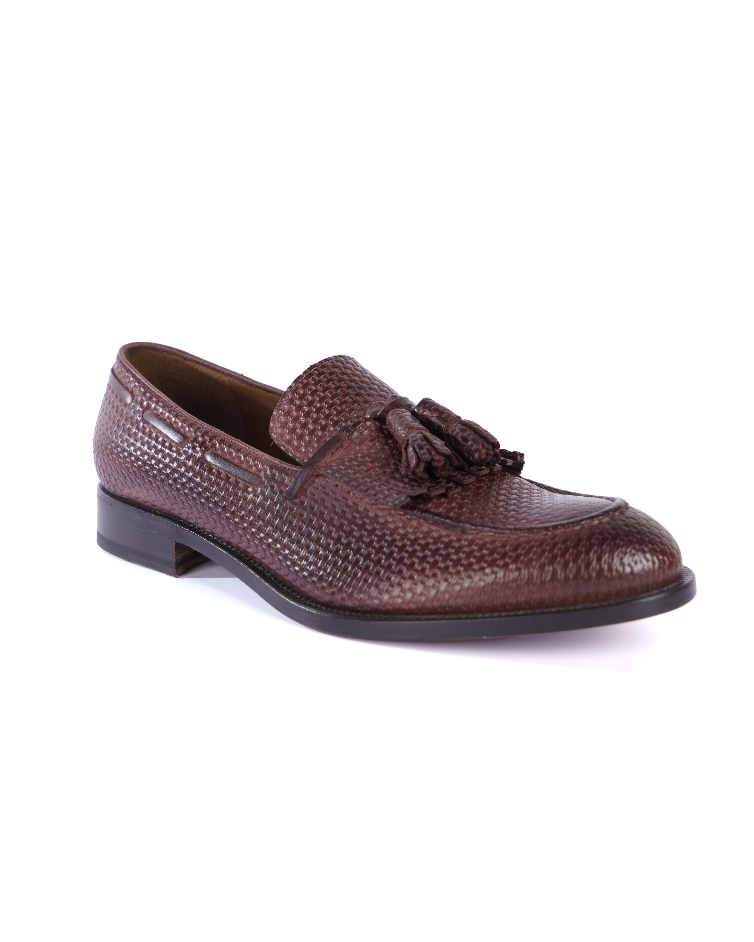 Brown Loafer Shoes - BEVAVA