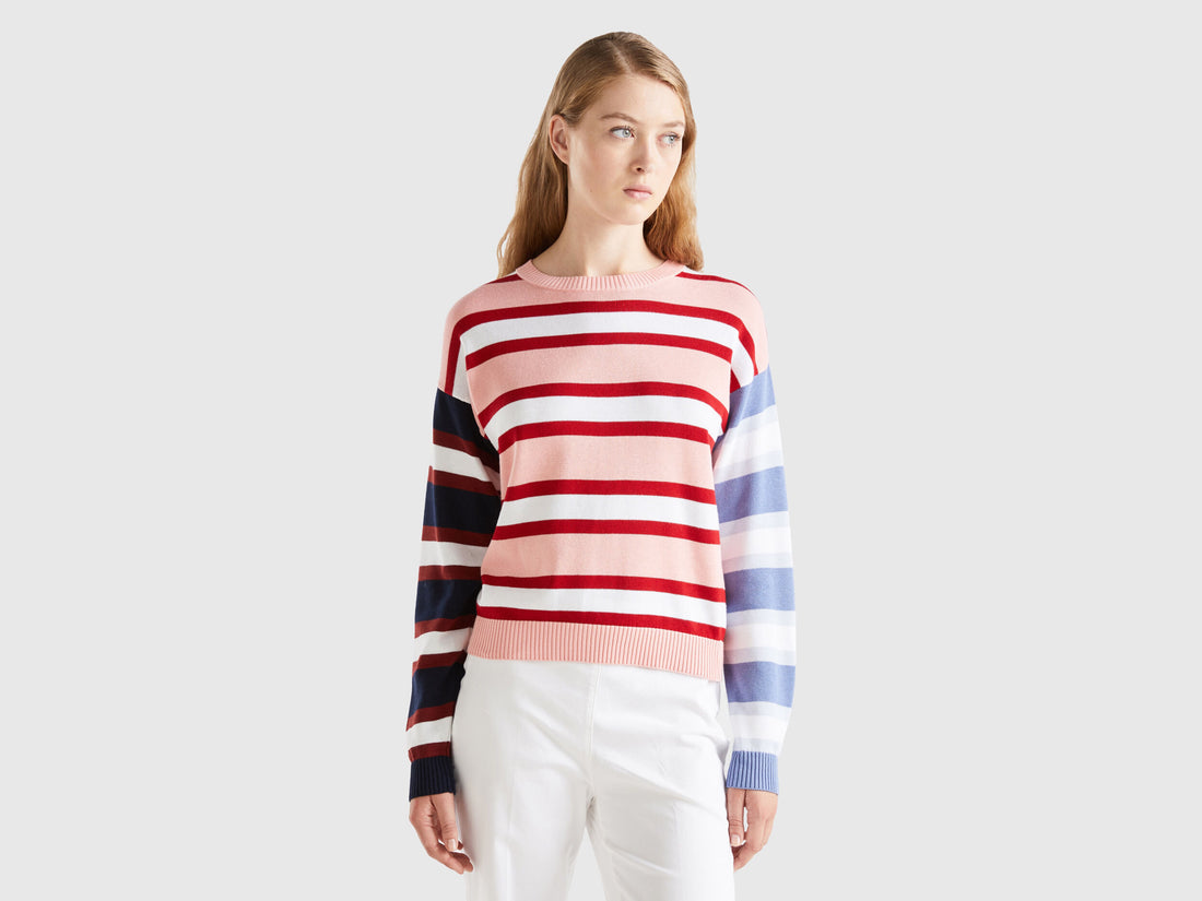 Striped Sweater In Pure Cotton_1298E1069_03Z_01