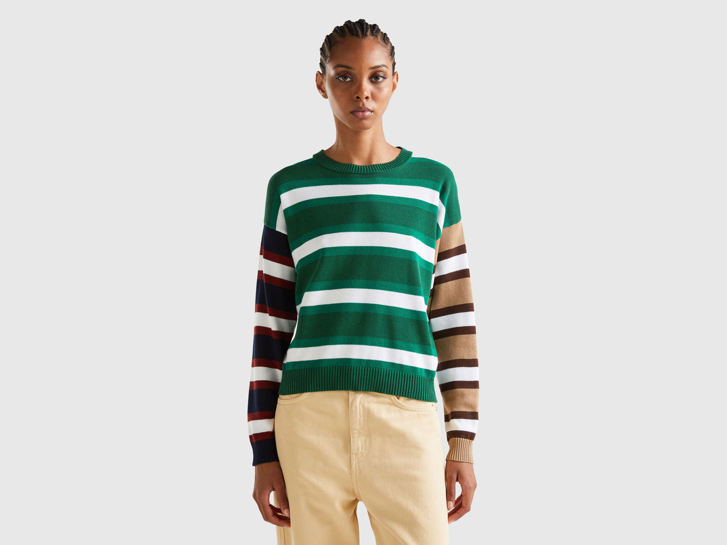 Striped Sweater In Pure Cotton_1298E1069_2E5_01