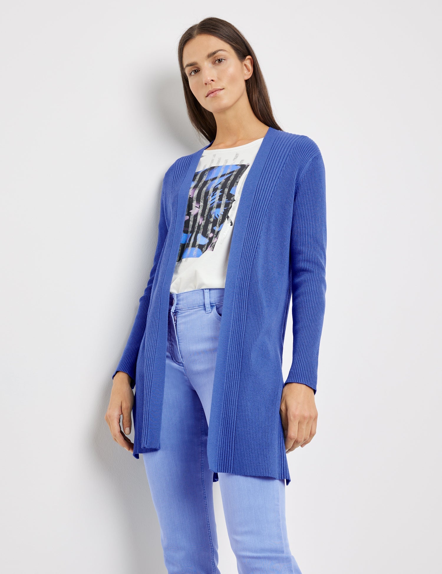 Open-Fronted Rib Knit Cardigan Gerry Weber