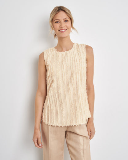 Beige Blouse Without Sleeve