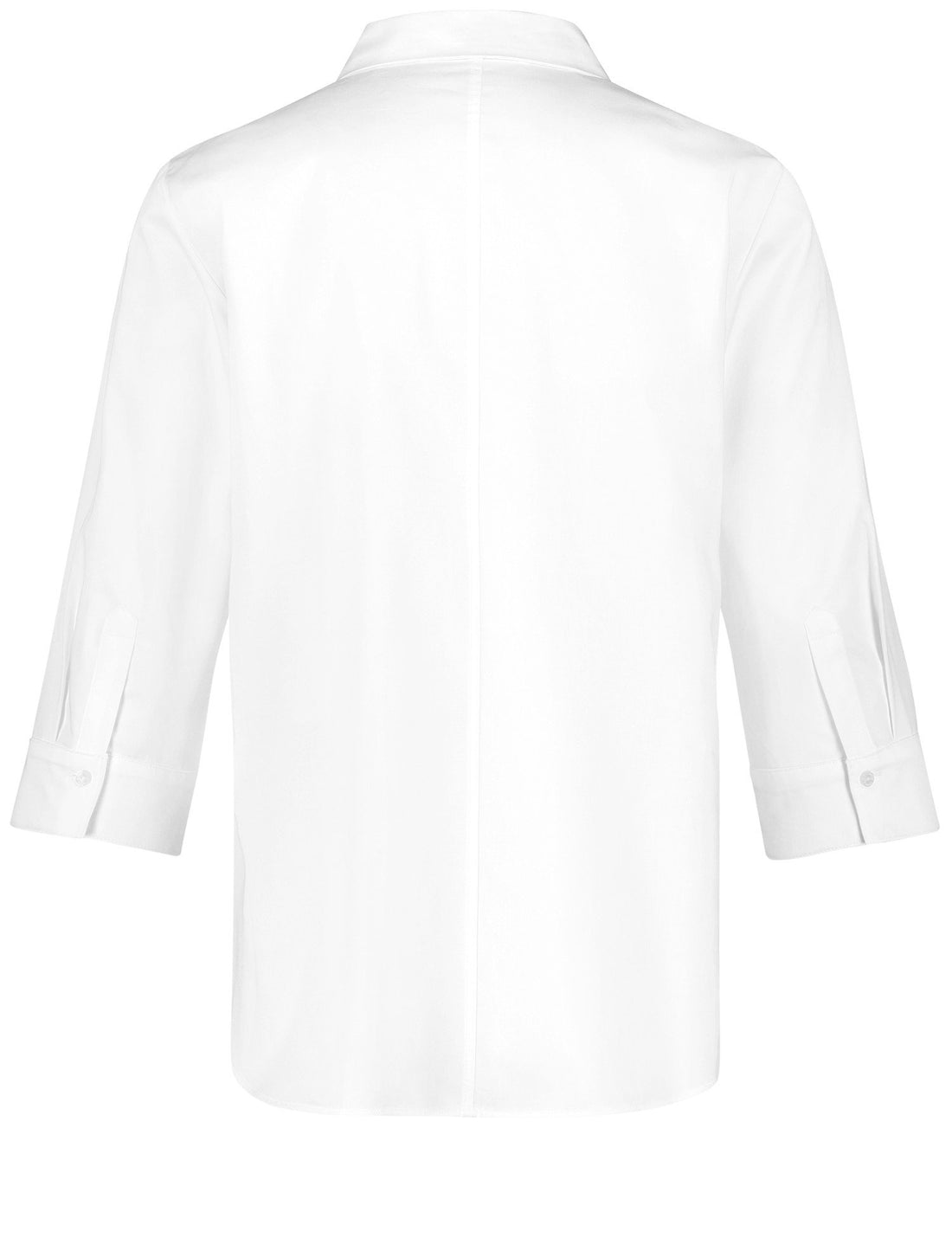White 3-4 Sleeve Button Down Shirt _160065-66401_99600_02