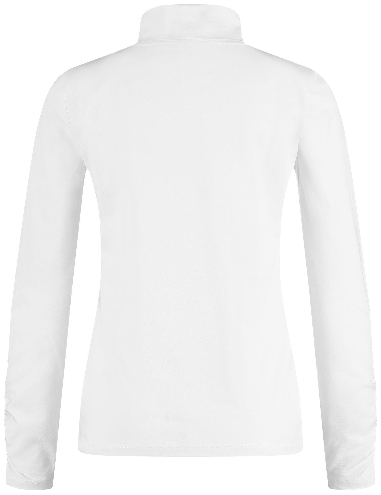 Long Sleeve Top With A Polo Collar And Gathers On The Sleeves_170144-44009_99700_03