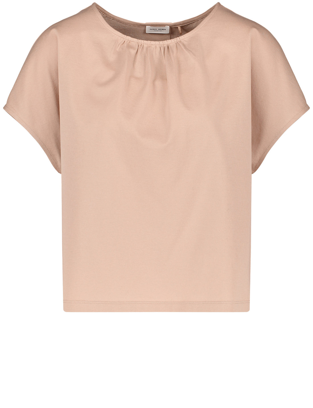 Short Sleeve Top With A Button Fastener On The Back