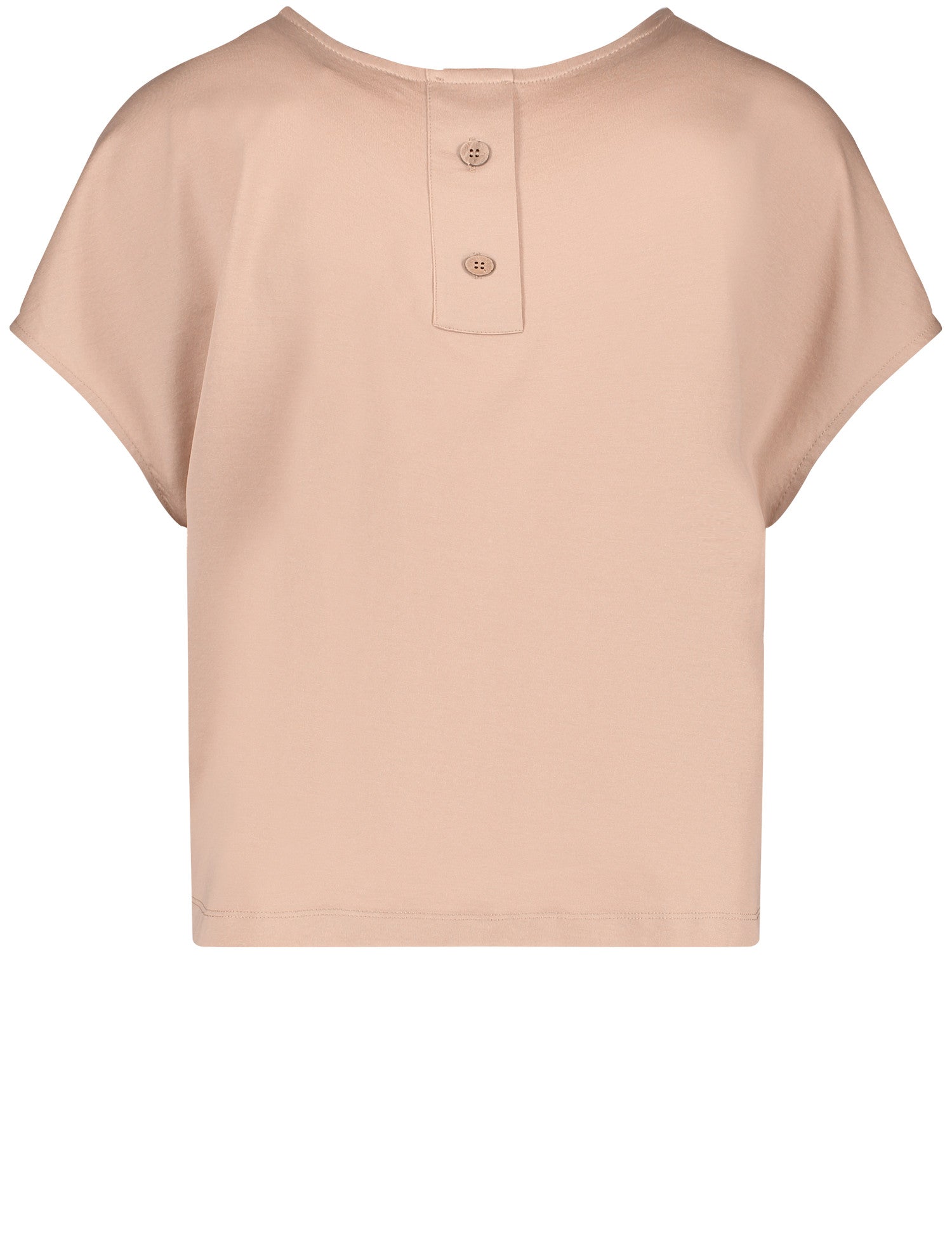 Short Sleeve Top With A Button Fastener On The Back