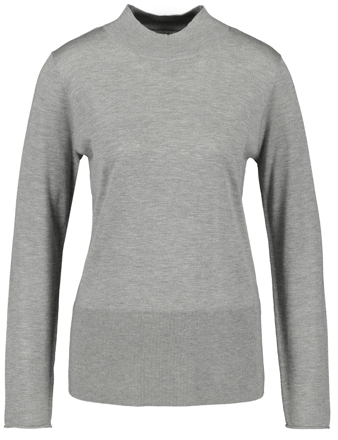Grey Knitted Pullover With Mock Neck_170530-44705_204690_01