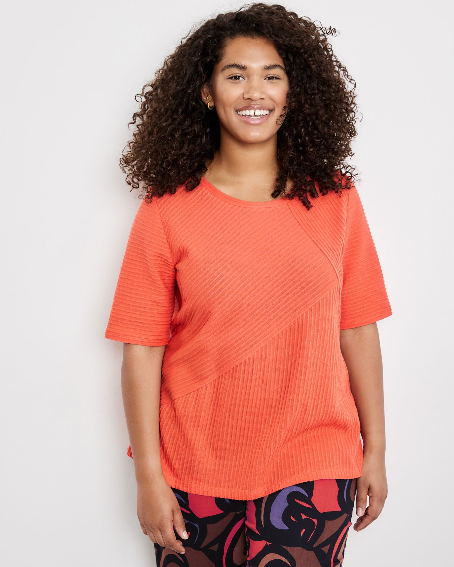 Coral Textured Jersey T-Shirt Samoon