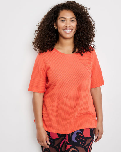 Coral Textured Jersey T-Shirt Samoon