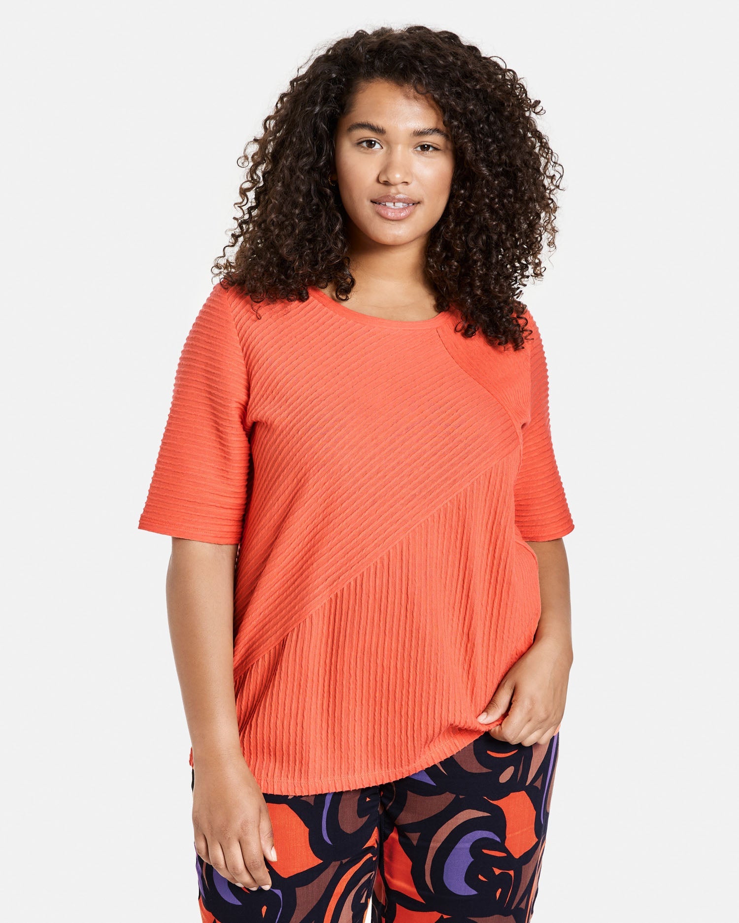 Coral Textured Jersey T-Shirt Samoon