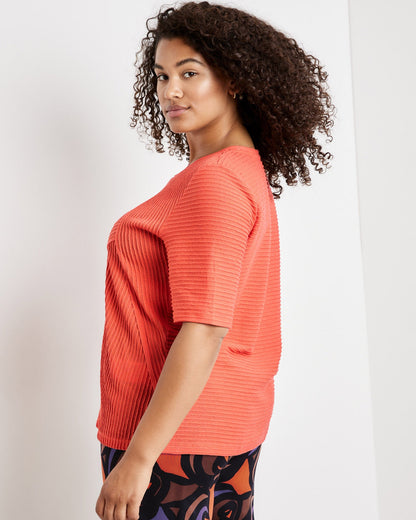 Coral Textured Jersey T-Shirt Samoon