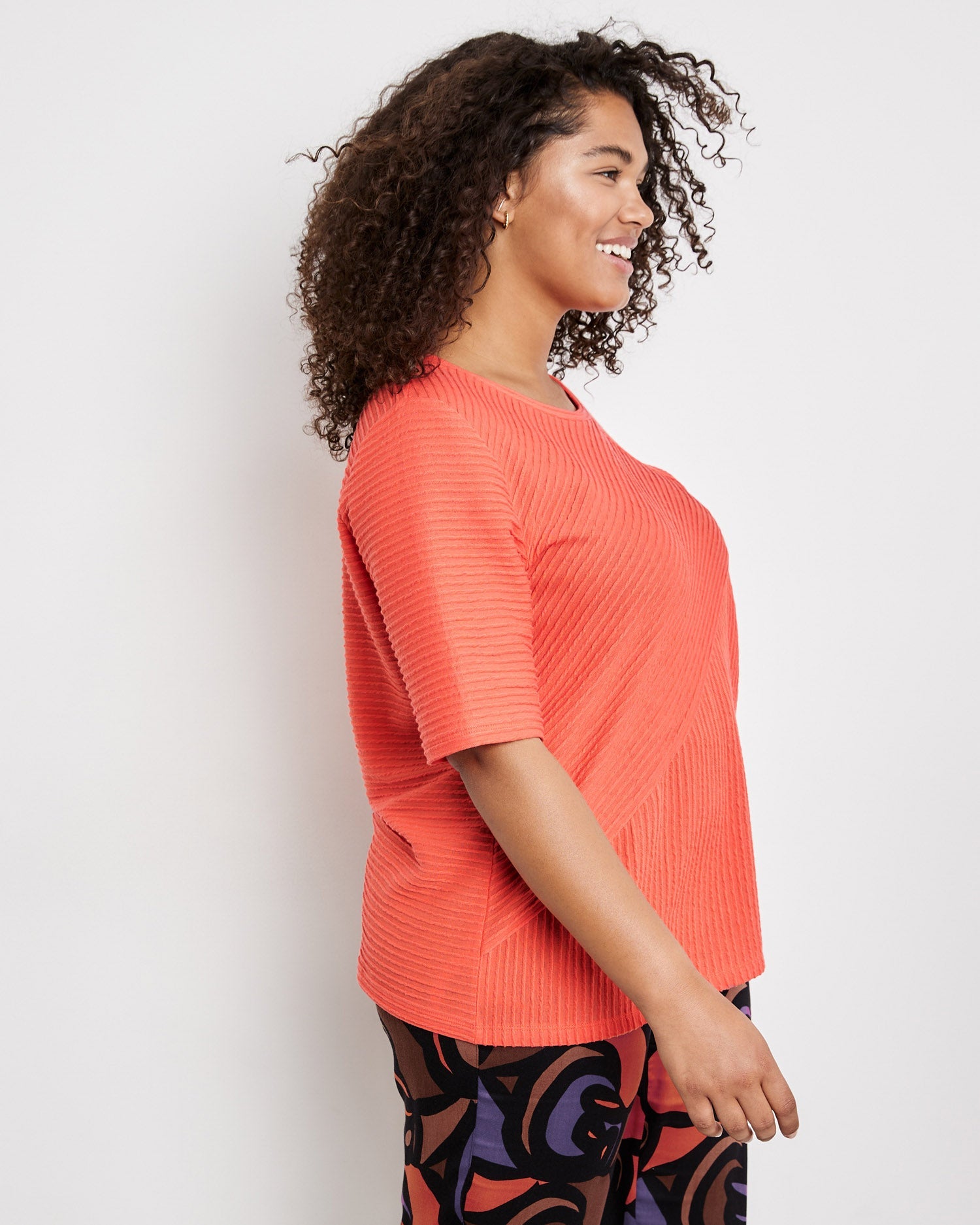 Coral Textured Jersey T-Shirt Samoon