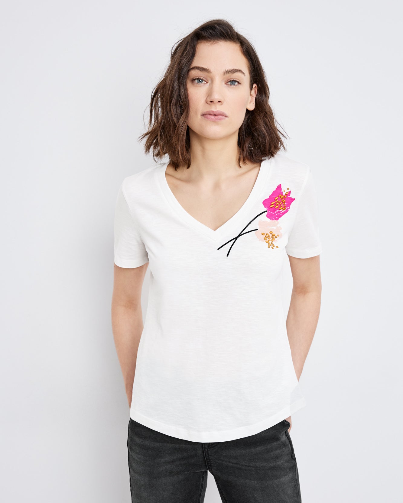 White T-Shirt 1/2 Sleeve Taifun