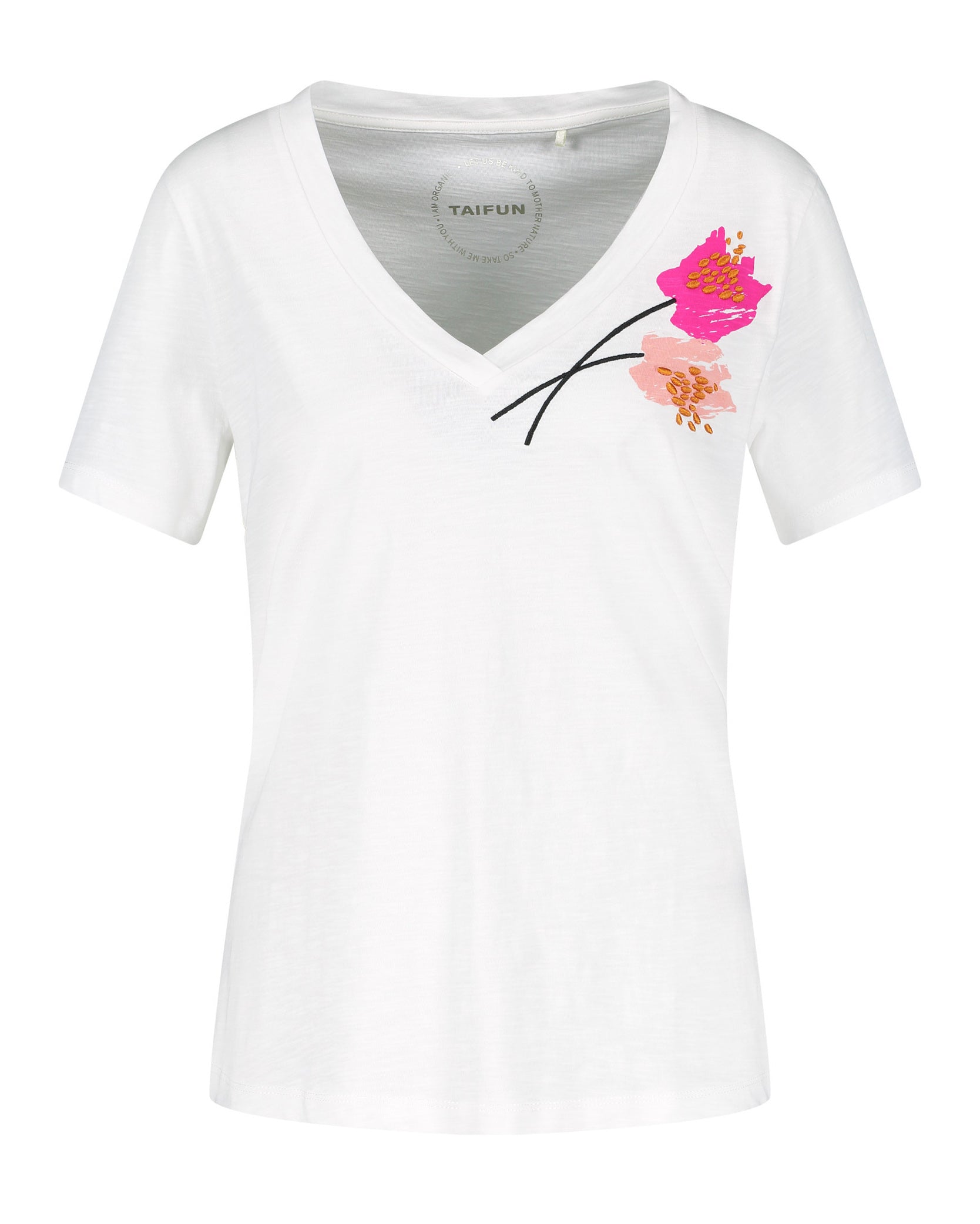 White T-Shirt 1/2 Sleeve Taifun