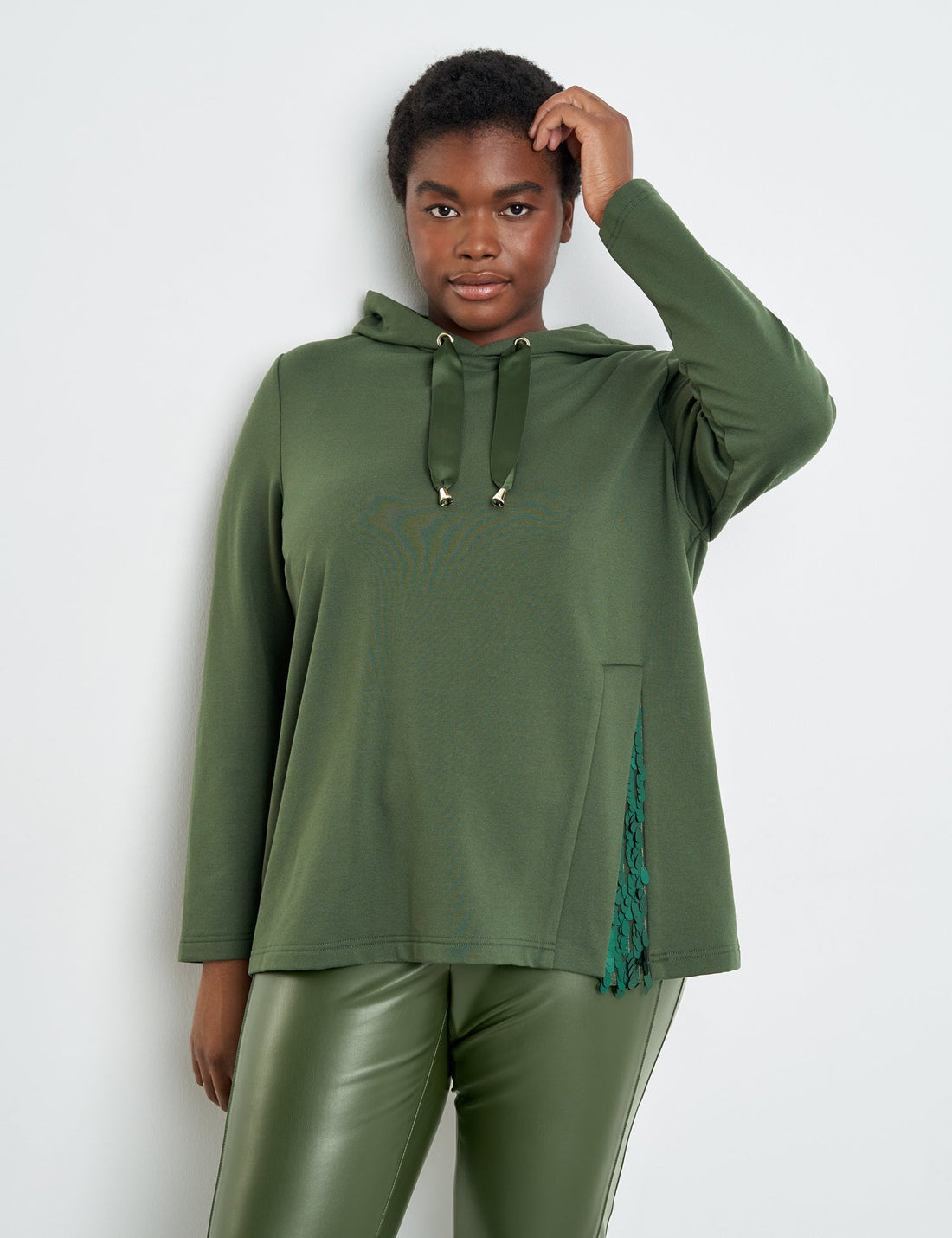 Green Sequin Hoodie Samoon
