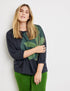 Dark Blue 3/4 Sleeve Oversized Shirt Samoon