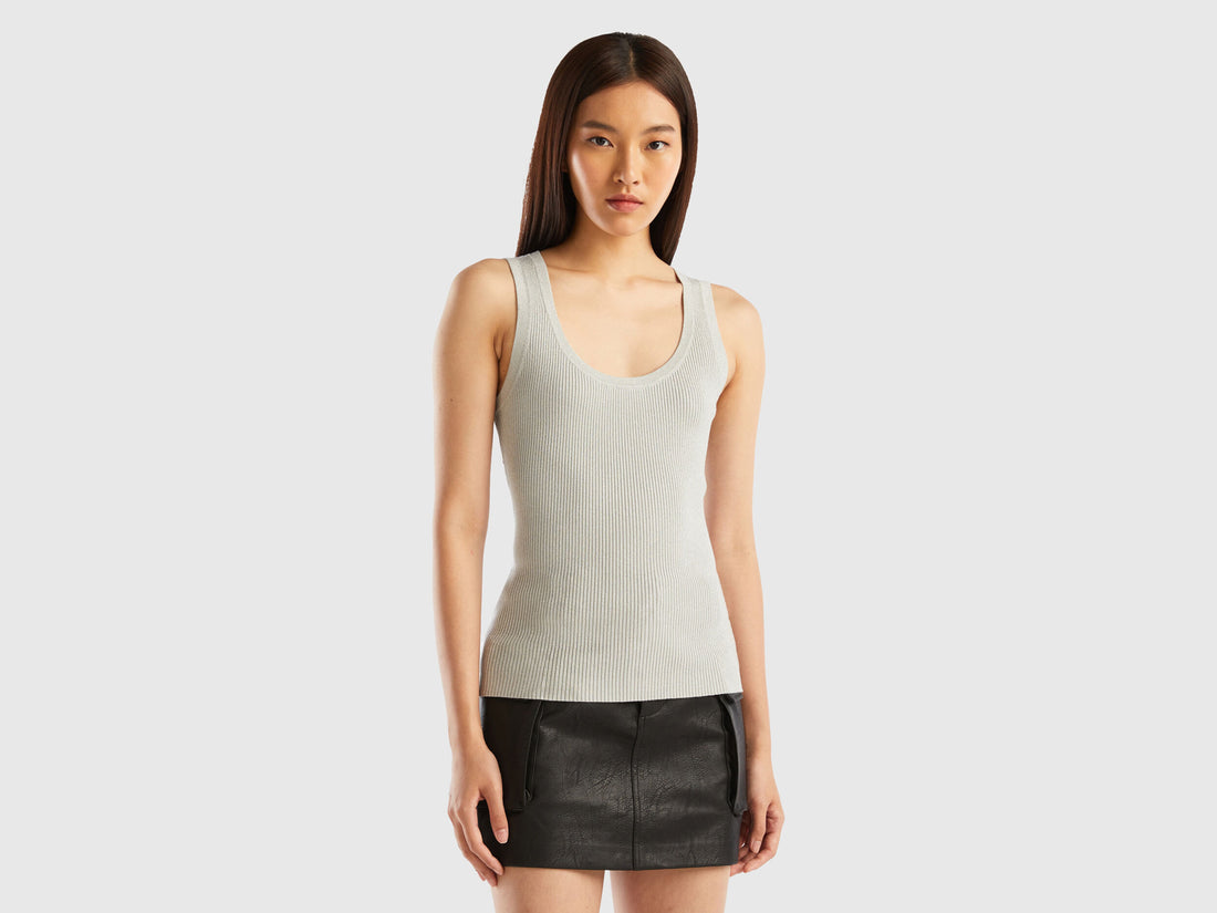 Ribbed Tank Top With Lurex_1MEBDH00G_75U_01