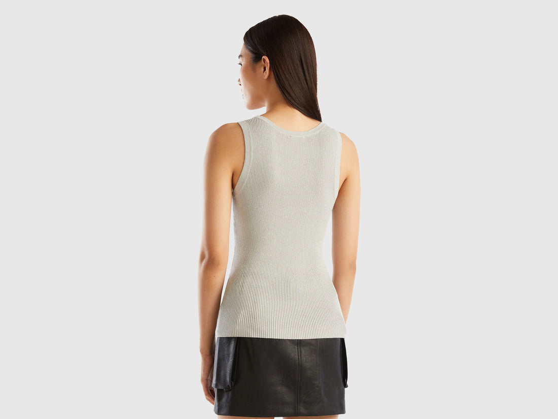 Ribbed Tank Top With Lurex_1MEBDH00G_75U_02