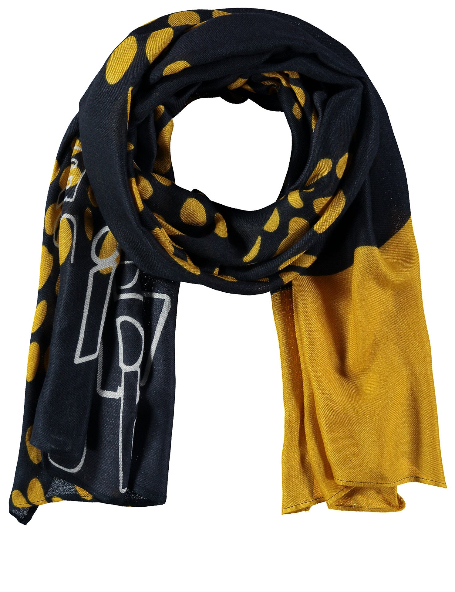 Scarf With Printed Lettering