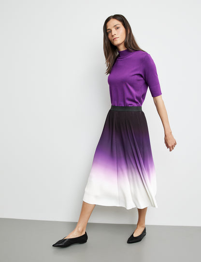 Pleated Skirt With Colour Gradiation And Elasticated Waistband_05