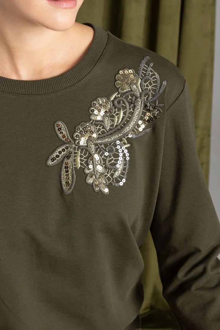 Sweatshirt With Sequins - BEVAVA