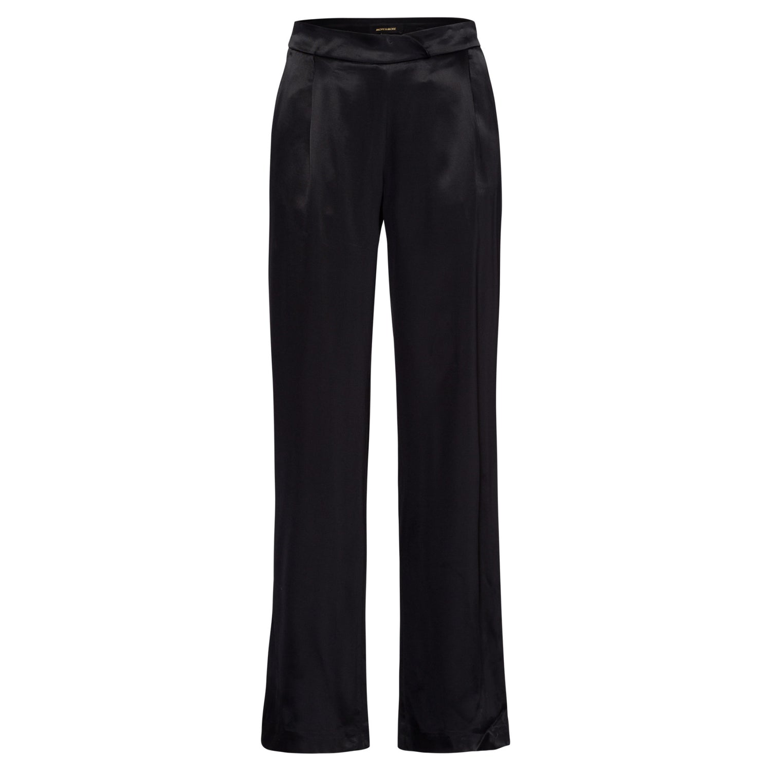 Black Wide Satin Trousers