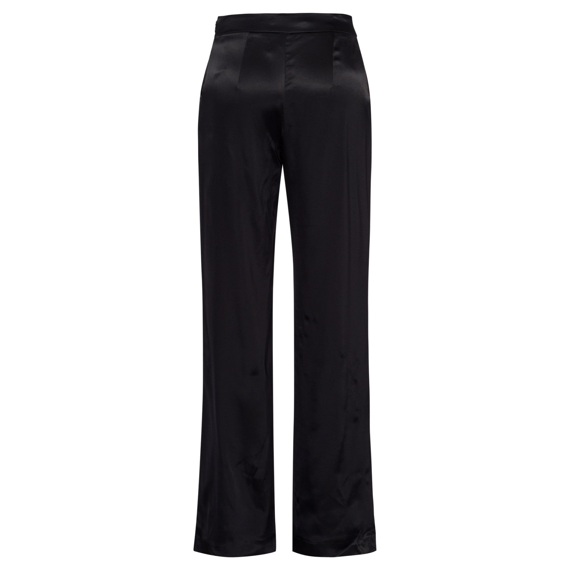 Black Wide Satin Trousers