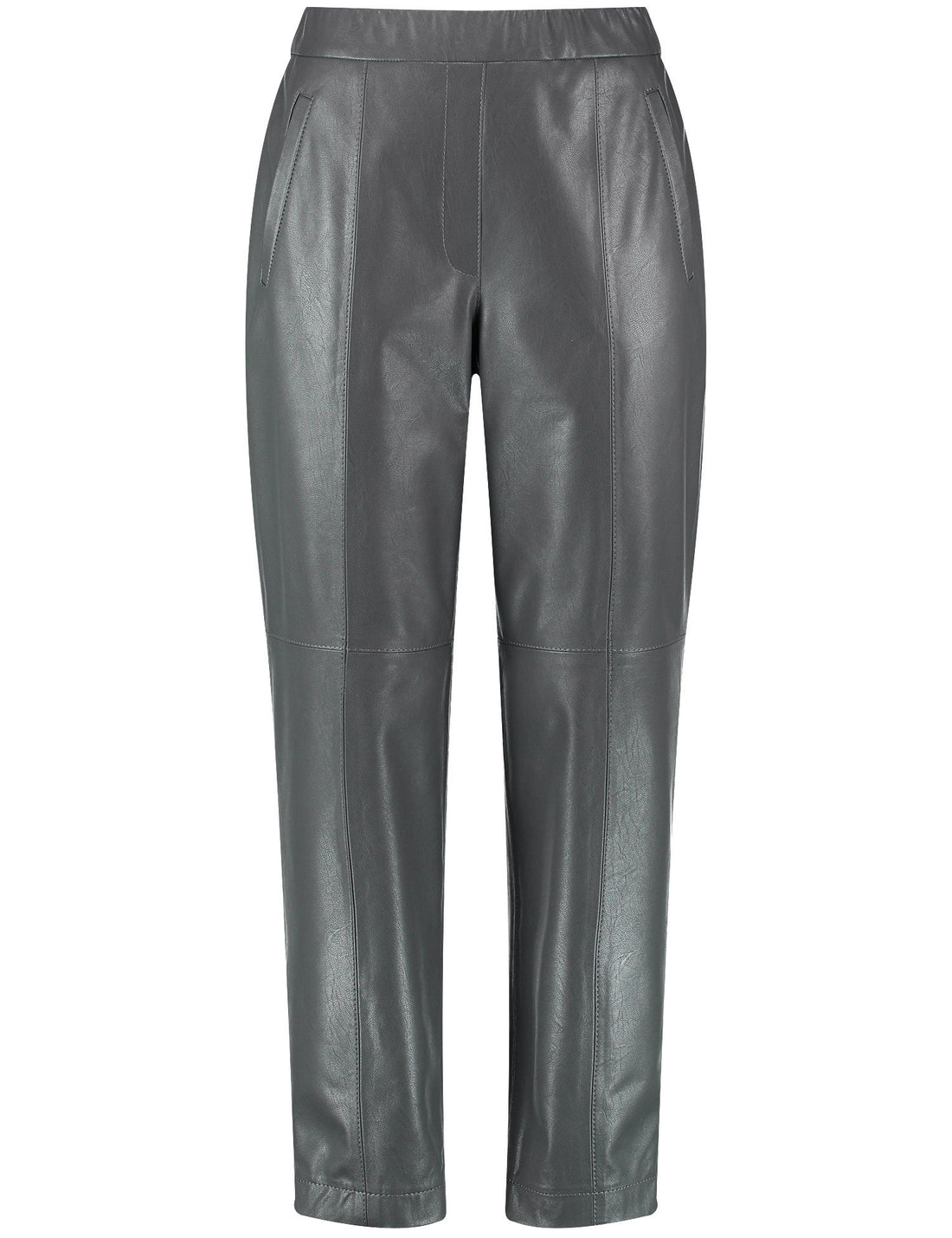 Casual 7/8-Length Trousers In Faux Leather_220019-31257_20383_02