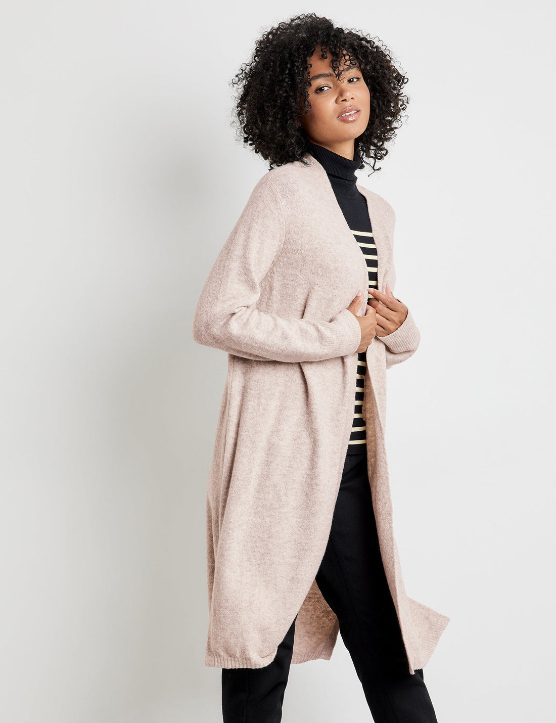 Beige Knitted Cardigan With Long Model Taifun