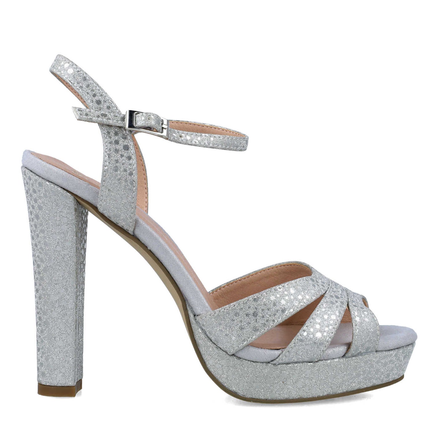 Silver Platform High-Heel Sandals