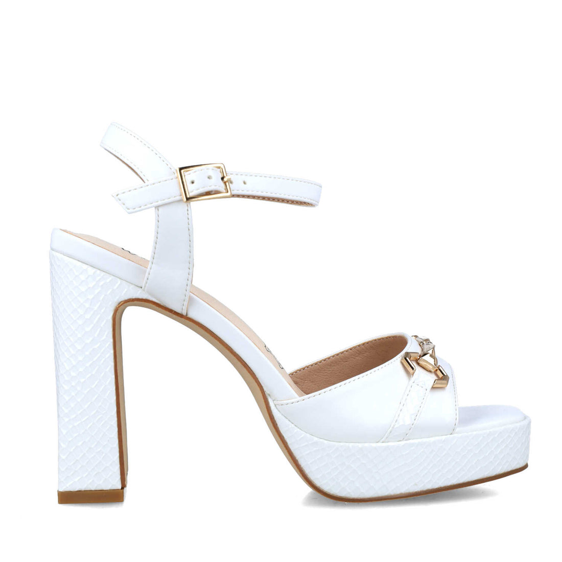 White Platform High-Heel Sandals