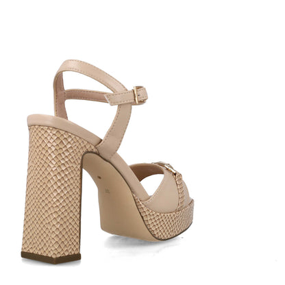 Sand Beige Platform High-Heel Sandals