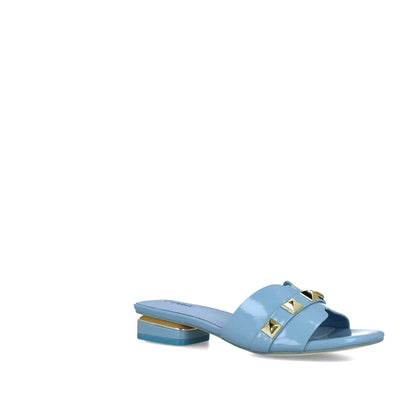 Blue Studded Mule Slippers