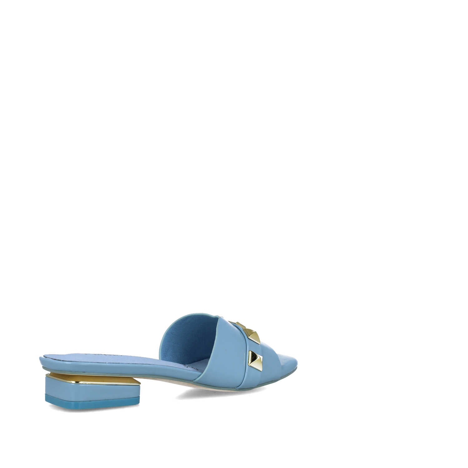 Blue Studded Mule Slippers