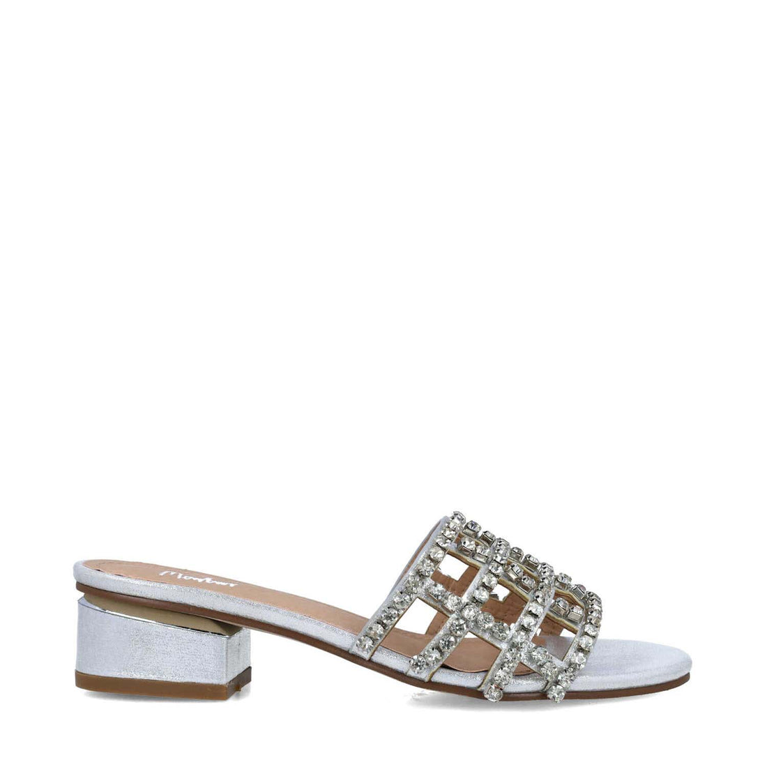 Silver Embellished Slippers