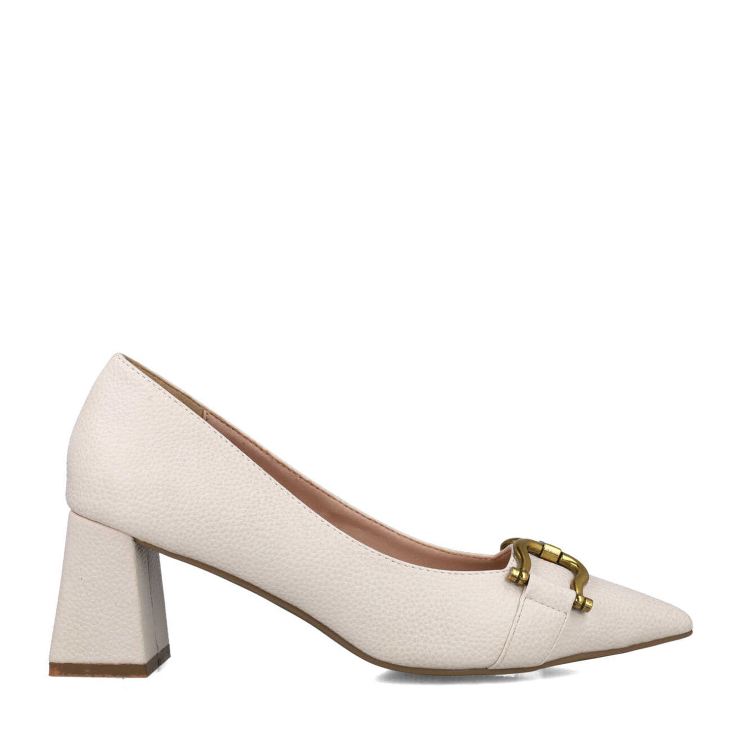 White Kitten-Heel Pumps