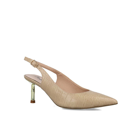 Sand Beige Slingback Pumps