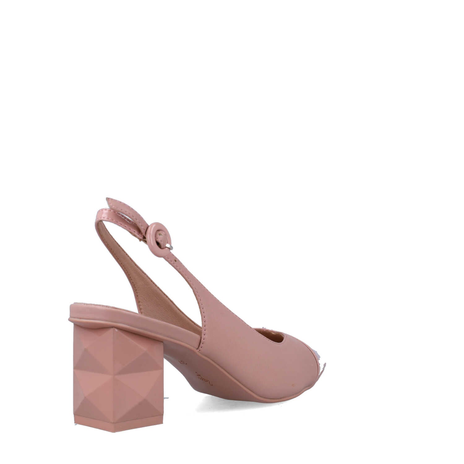 Pink Slingback Pumps With Geometric Heel