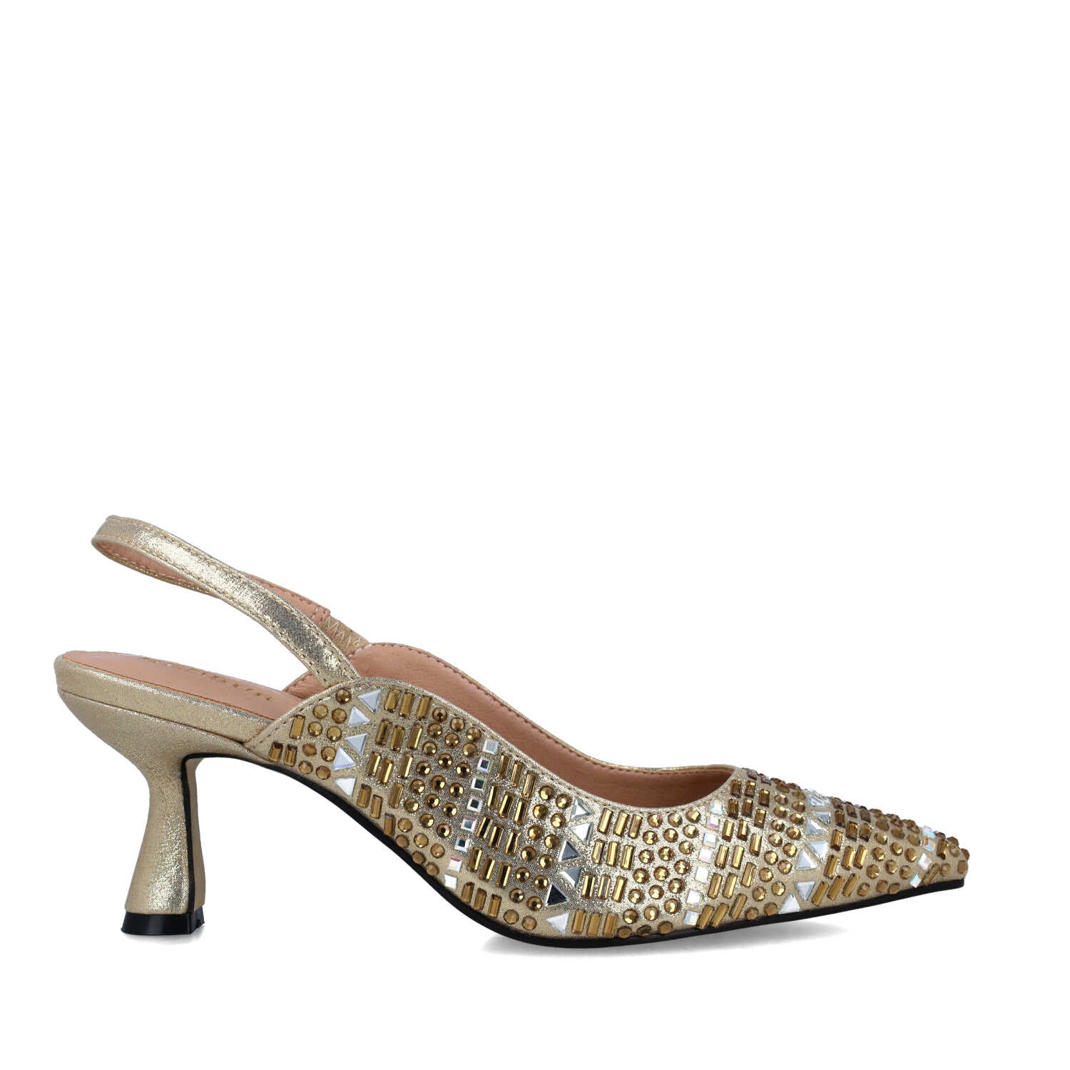 Gold Studded Slingback Pumps